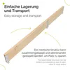 A wooden pallet frame shown folded and with arrows indicating how it can be stored. Produktbild-Vorschau