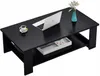 A black coffee table with a laptop, a cup of coffee, and a vase of flowers on it. Produktbild-Vorschau
