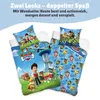 A marketing image showing Paw Patrol bedding with two different designs. Produktbild-Vorschau