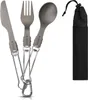 Navaris Titan Camping Besteck 3tlg. - Outdoor Messer Gabel Produktbild-Vorschau 4