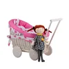 Luna Puppenwagen Und Puppenwiege Aus Weide Bordüre In Rosa Produktbild-Vorschau 4