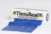 A blue TheraBand exercise band lies in front of its packaging. Voir les images du produit