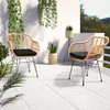 CASARIA® Gartenstühle 2er Set Polyrattan inkl. Auflage Produktbild-Vorschau 9