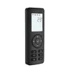 A black remote control for an electric fireplace is shown against a white background. Produktbild-Vorschau