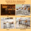 A collage of four images showing bar stools in different settings: a bar, a restaurant, a kitchen, and a living room. Podgląd zdjęcia produktu