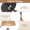 Collage of images showing the assembly steps of a floor lamp. Podgląd zdjęcia produktu