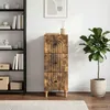 vidaXL Ladekast, 33 x 34,5 x 90 cm, houtvezel, gerookt Productafbeelding-voorbeeld 1