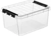 A clear studio shot of a transparent storage box with black latches. Anteprima dell’immagine prodotto