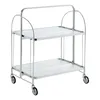 Edelstahl Servierwagen 2 Ebenen 68×40×80 cm – Rollwagen Produktbild-Vorschau 4