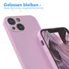A close-up shot of a purple phone case, with a phone inside it, against a white background. Text overlays are present. Produktbild-Vorschau