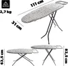 Asse da stiro KADAX 110x30cm pieghevole con portaferro Anteprima dell’immagine prodotto 3