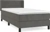 vidaXL Lit boxspring avec matelas gris foncé 100x200 cm Voir les images du produit 1