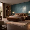 Newroom Vliestapete Specta Blue Blau Putz, Wohnbeispiel Anteprima dell’immagine prodotto