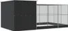 A product image of a large aviary with a solid shelter attached. Produktbild-Vorschau