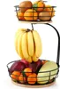 Hanamura Obst-Etagere – Obstkorb 2-lagig – Mit Bananenhaken Produktbild-Vorschau 1