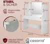 CASARIA® Schminktisch Lucia mit Hocker Schublade 3 Fächer Produktbild-Vorschau 9