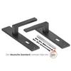 A set of black door handles and mounting hardware is displayed on a white background. Produktbild-Vorschau