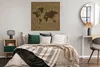 MuchoWow® Poster Weltkarte Brown - Zeitung - Briefe 100x100 Produktbild-Vorschau 4