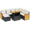 vidaXL 8-tlg. Garten-Sofagarnitur mit Kissen Schwarz Poly Produktbild-Vorschau 1
