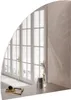 A vanity or dressing table with a mirror reflecting a window and some decorative items. Produktbild-Vorschau