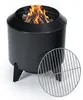 Relaxdays Braciere senza fumo, 2 in 1 con griglia, acciaio, Anteprima dell’immagine prodotto 1