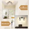 ZMH Plafonnier noir 2 flammes, spot E14 orientable 350°, Voir les images du produit 5
