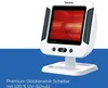 A Beurer infrared heat lamp is shown on a white stand against a white and blue background. Text describing the product is visible at the bottom. Produktbild-Vorschau