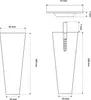 Technical drawings of furniture legs with dimensions. Podgląd zdjęcia produktu