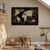 MuchoWow® Poster Weltkarte - Schwarz - Tropische Pflanzen Produktbild-Vorschau 6