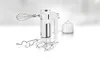 Der Unold Handmixer 3 in 1 in Weiß und Silber mit Knethakenaufsatz steht aufrecht neben einem geschn Produktbild-Vorschau