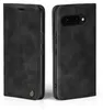 A black flip case for a Google Pixel 9a phone is shown from two angles. Produktbild-Vorschau