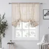 Raffrollo Vorhang Vintage Creme Leinenoptik Halbtransparent Produktbild-Vorschau 1