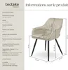 Chaise MARILYN en velours - crème/noir, Lot de 4 Voir les images du produit 6