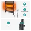 A collage of images showing an electric towel radiator and its features. Náhľad obrázku produktu