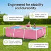 Rechteckiges Schwimmbeckenrahmen - 220 x 150 x 60 cm - Rosa Produktbild-Vorschau 3