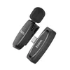 A black wireless microphone set with a USB-C connector, shown against a white background. Anteprima dell’immagine prodotto