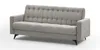 A studio shot of a gray sofa with tufted upholstery and black legs, presented on a white background. Produktbild-Vorschau