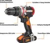 A detailed diagram of a cordless drill with labels pointing out its features. Anteprima dell’immagine prodotto