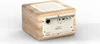 The back of a wooden radio with ports and labels. Voir les images du produit