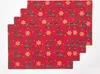 HOMESCAPES Tovaglietta natalizia renna, set di 4, 100% Anteprima dell’immagine prodotto 1