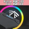 Close-up of a gaming desk with RGB lighting and a stylized graphic. Produktbild-Vorschau
