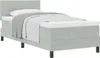 vidaXL Boxspringbett mit Matratze Hellgrau 90 x 200 cm Samt Produktbild-Vorschau 1