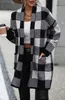 ASKSA Damen Cardigan Karierter Farbblockstrick Produktbild-Vorschau 5