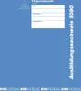A blue background with a form for daily activity reports and a logo. Anteprima dell’immagine prodotto