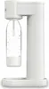 A white soda maker with a bottle attached. Podgląd zdjęcia produktu