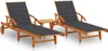 vidaXL Sonnenliegen 2 Stk. mit Tisch und Auflagen Produktbild-Vorschau 8