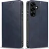 A blue flip cover phone case is shown from two angles. Produktbild-Vorschau