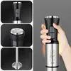 A hand is shown holding an immersion blender with close-ups of its features. Podgląd zdjęcia produktu
