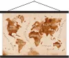 MuchoWow® Textilposter Weltkarte - Farbe - Braun - Vintage Produktbild-Vorschau 1