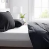 Baumwolle Bettwäsche Set 135x200 cm Feinbiber Schwarz Produktbild-Vorschau 3
